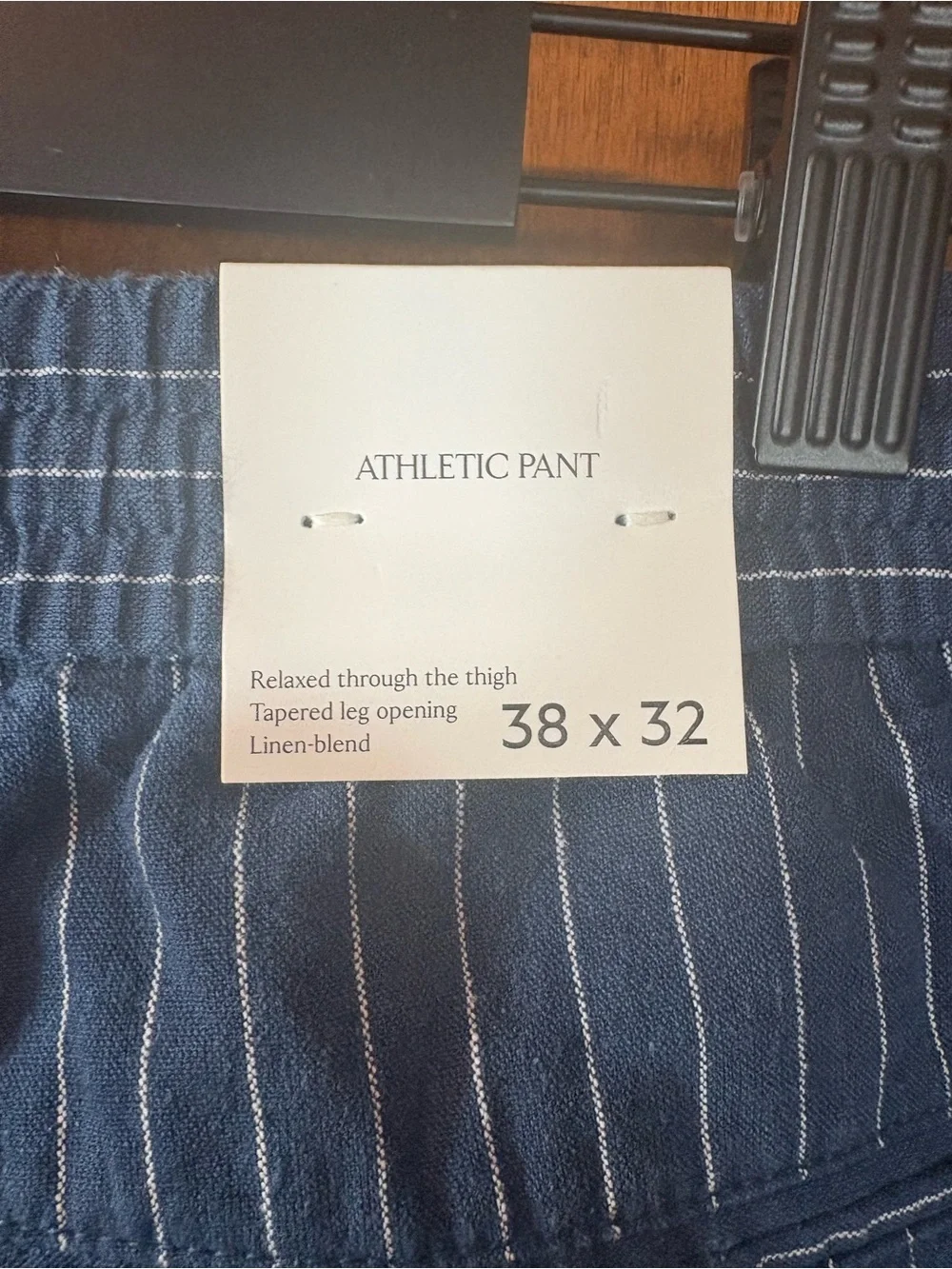 Banana Republic Athletic Fit Blue Pinstripe Linen Blend Chinos NWT